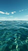 Tranquil blue water surface with empty space Vertical Mobile Wallpaper AI Generated photo