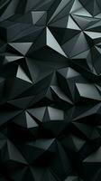 Black triangular abstract background, Grunge surface Vertical Mobile Wallpaper AI Generated photo