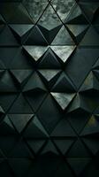 Abstract Black Triangles on Grunge Surface for Design Vertical Mobile Wallpaper AI Generated photo