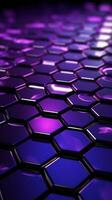 Abstract Tech Background with Shimmering Purple Hexagons Vertical Mobile Wallpaper AI Generated photo