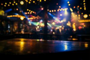 In the pubs warm glow, bokeh lights signal a joyous celebration AI Generated photo