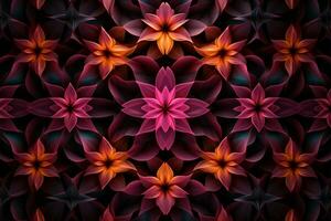 Line art background features captivating geometric flower shape patterns AI Generated photo