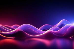 Abstract neon waves come alive in an ultraviolet laser light show AI Generated photo