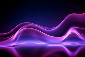 resumen neón olas ultravioleta luz, un deslumbrante láser espectáculo fondo ai generado foto