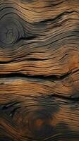 inspirado en la naturaleza antecedentes con un archivo de texturizado ladrar madera vertical móvil fondo de pantalla ai generado foto