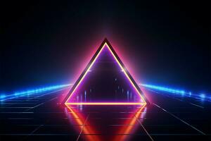 Design creativity showcased in a 3D rendering with neon rhombus AI Generated photo