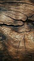 Nature-inspired background with a file of textured bark wood Vertical Mobile Wallpaper AI Generated photo