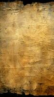 Aged manuscript texture with weathered, shadowy edges Vertical Mobile Wallpaper AI Generated photo