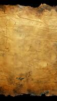 Aged parchment texture featuring dark, tattered edges Vertical Mobile Wallpaper AI Generated photo