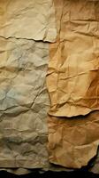 Old paper sheets texture with dark edges Vertical Mobile Wallpaper AI Generated photo