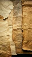 Old paper sheets texture with dark edges Vertical Mobile Wallpaper AI Generated photo