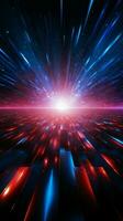 Radiant blue and red rays illuminate the disco background Vertical Mobile Wallpaper AI Generated photo