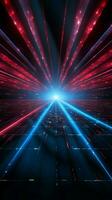 Radiant blue and red rays illuminate the disco background Vertical Mobile Wallpaper AI Generated photo