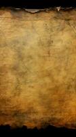 Aged parchment texture featuring dark, tattered edges Vertical Mobile Wallpaper AI Generated photo