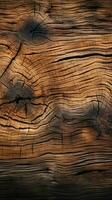 Rustic backdrop featuring the natural texture of bark wood Vertical Mobile Wallpaper AI Generated photo