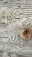 Striking contrast of a textured wooden board on white wood Vertical Mobile Wallpaper AI Generated photo