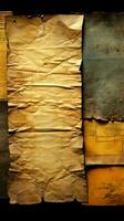 Time-worn paper sheets with dark, weathered edges Vertical Mobile Wallpaper AI Generated photo