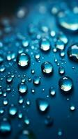 Tranquil deep blue background featuring mesmerizing water droplets and gradients Vertical Mobile Wallpaper AI Generated photo