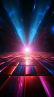 Vibrant blue and red rays create an electrifying disco atmosphere Vertical Mobile Wallpaper AI Generated photo