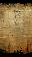 Vintage document texture showcasing aged, shadowed edges Vertical Mobile Wallpaper AI Generated photo