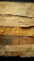 Weathered paper sheets with dark, worn edges Vertical Mobile Wallpaper AI Generated photo