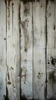 Weathered white wooden background on vintage grey timber plank wall Vertical Mobile Wallpaper AI Generated photo