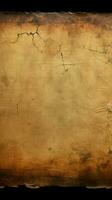 Antique parchment texture displaying aged paper with dark borders Vertical Mobile Wallpaper AI Generated photo