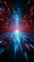 Background of blue and red shining rays at the disco Vertical Mobile Wallpaper AI Generated photo