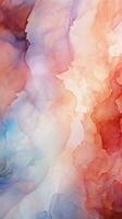 Blend of watercolor wash and marble pattern texture in a natural abstract background Vertical Mobile Wallpaper AI Generated photo