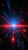 Captivating blue and red shining rays set the disco vibe Vertical Mobile Wallpaper AI Generated photo