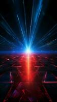 Captivating blue and red shining rays set the disco vibe Vertical Mobile Wallpaper AI Generated photo