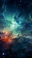 Cosmic abstract backdrop adorned with stars, nebulae, and galaxies Vertical Mobile Wallpaper AI Generated photo