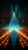 Abstract futuristic background with a digital transformation arrow chart Vertical Mobile Wallpaper AI Generated photo
