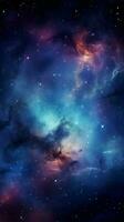 Abstract night sky with a breathtaking display of stars, nebulae, and galaxies Vertical Mobile Wallpaper AI Generated photo