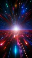 Dynamic disco background featuring shimmering blue and red rays Vertical Mobile Wallpaper AI Generated photo
