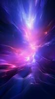 Dynamic interplay of purple and blue searchlights in a smoky abyss Vertical Mobile Wallpaper AI Generated photo