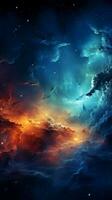 Enchanting universe of stars, nebulae, and galaxies in abstract night sky Vertical Mobile Wallpaper AI Generated photo