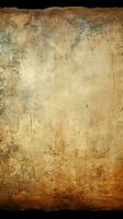 Faded paper texture with textured surface and worn, darkened edges Vertical Mobile Wallpaper AI Generated photo