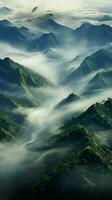 A captivating backdrop of swirling mist and smokey fog Vertical Mobile Wallpaper AI Generated photo