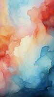 High-resolution abstract background with watercolor wash and marble pattern texture Vertical Mobile Wallpaper AI Generated photo