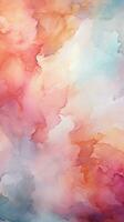 High-resolution abstract background with watercolor wash and marble pattern texture Vertical Mobile Wallpaper AI Generated photo