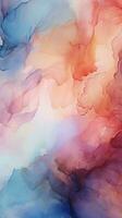 High-resolution abstract background with watercolor wash and marble pattern texture Vertical Mobile Wallpaper AI Generated photo