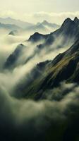 A captivating backdrop of swirling mist and smokey fog Vertical Mobile Wallpaper AI Generated photo