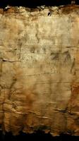 Aged manuscript texture with weathered, shadowy edges Vertical Mobile Wallpaper AI Generated photo