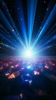 Lively disco scene with dazzling blue and red shining rays Vertical Mobile Wallpaper AI Generated photo