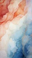 Marble pattern texture meets abstract watercolor wash in a natural background Vertical Mobile Wallpaper AI Generated photo