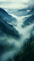 Mesmerizing design immersed in a haze of smokey fog Vertical Mobile Wallpaper AI Generated photo