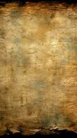 Aged manuscript texture with weathered, shadowy edges Vertical Mobile Wallpaper AI Generated photo