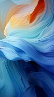 Abstract blue brushstrokes flow, composing a dynamic and vibrant artistic background Vertical Mobile Wallpaper AI Generated photo