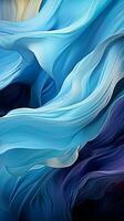 Abstract blue brushstrokes flow, composing a dynamic and vibrant artistic background Vertical Mobile Wallpaper AI Generated photo